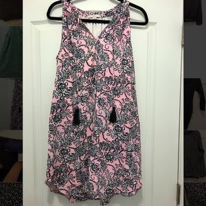 Pink, White and Black Trapeze Dress